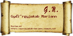 Györgyjakab Mariann névjegykártya